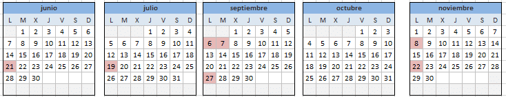 Calendario Curso
